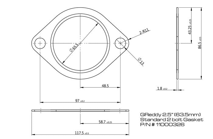 2.5" EXHAUST SYSTEM GASKET - (11000326)