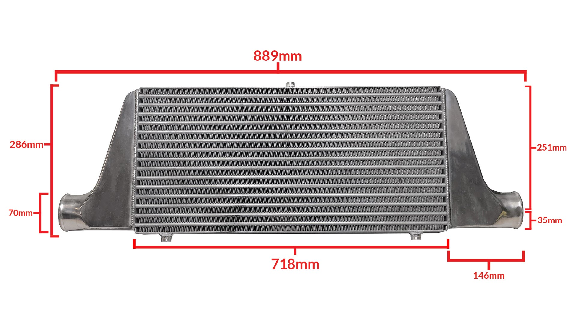 UNIVERSAL INTERCOOLER SPEC TYPE-24, BOTTOM 60mm INLET/OUTLET - (12001412)