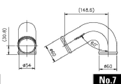 NO.7 CAST ALUMINUM ELBOW 120DEG 30R 60MM - (12400007)
