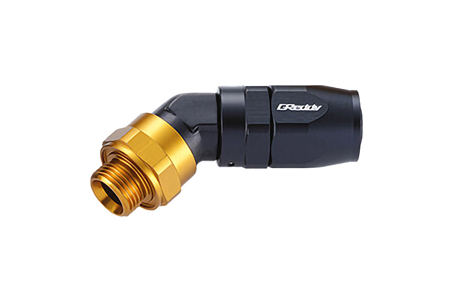 GReddy low-profile proprietary M18 x P1.5 O-ring direct -10 male Swivel Hose End(s) - Black / Gold anodized