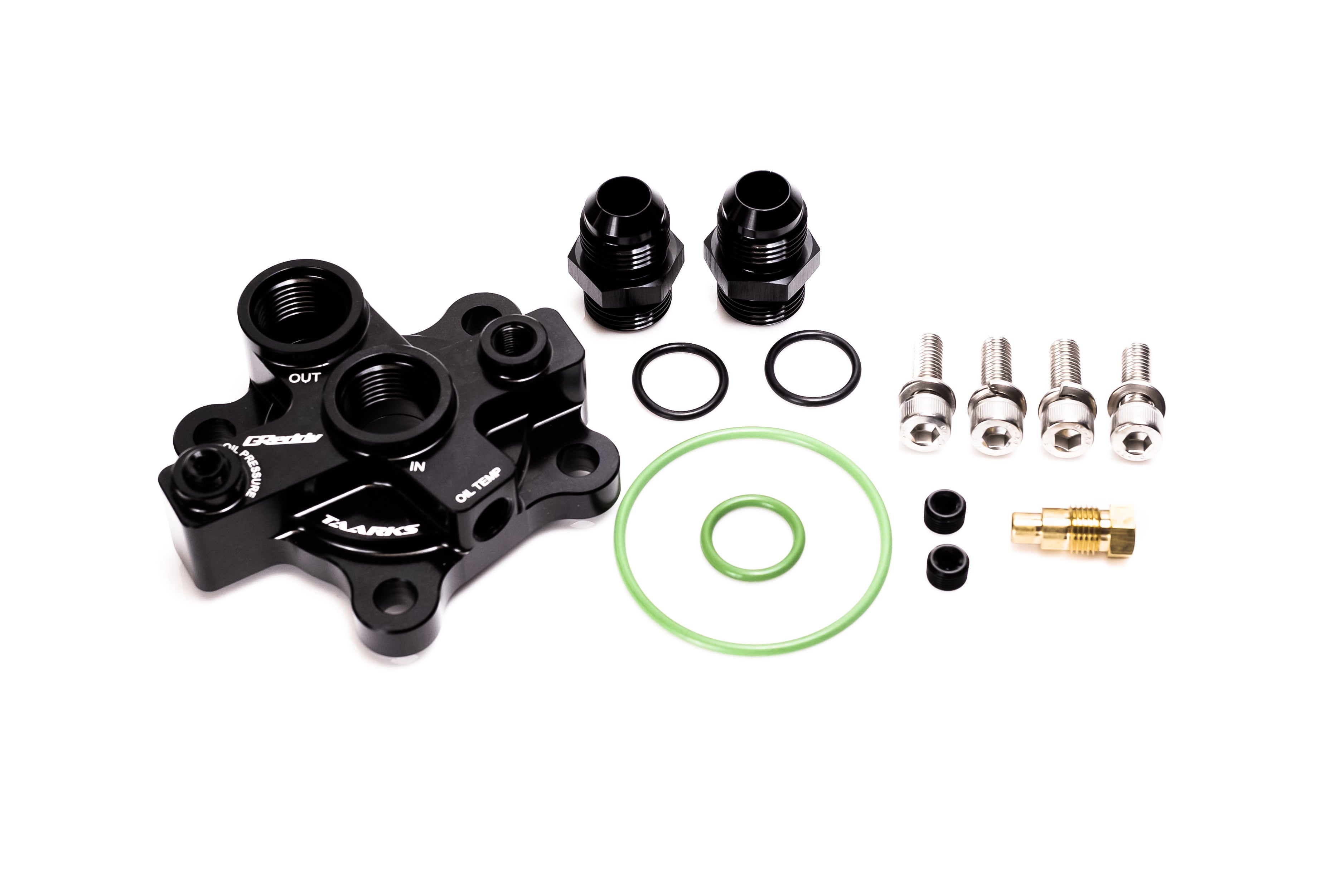 GReddy x Taarks RB26 Specific Oil Cooler Filter Block Adapter, Remote Filter - Back In-Stock!
