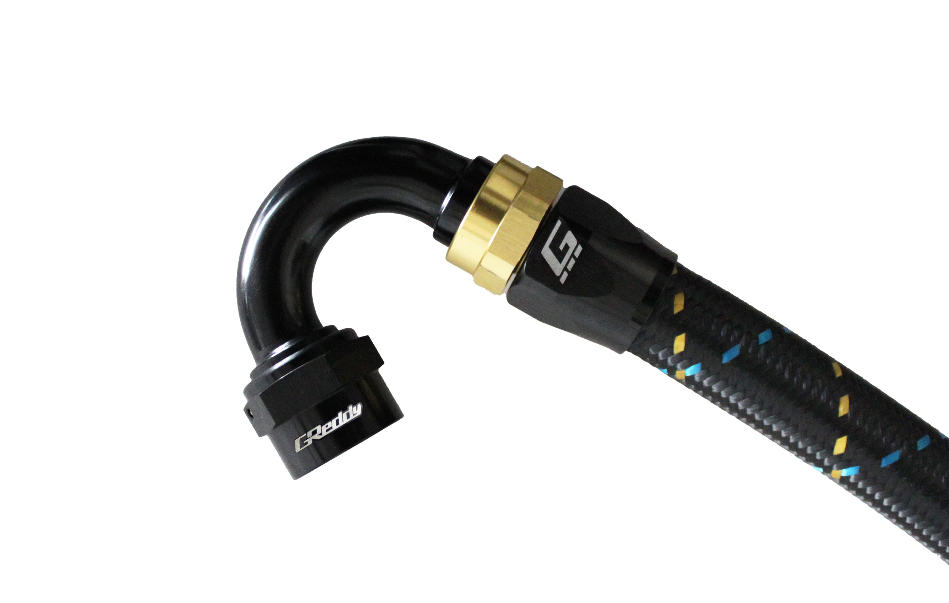 GReddy -08 AN Swivel Hose End(s) - Black / Gold anodized