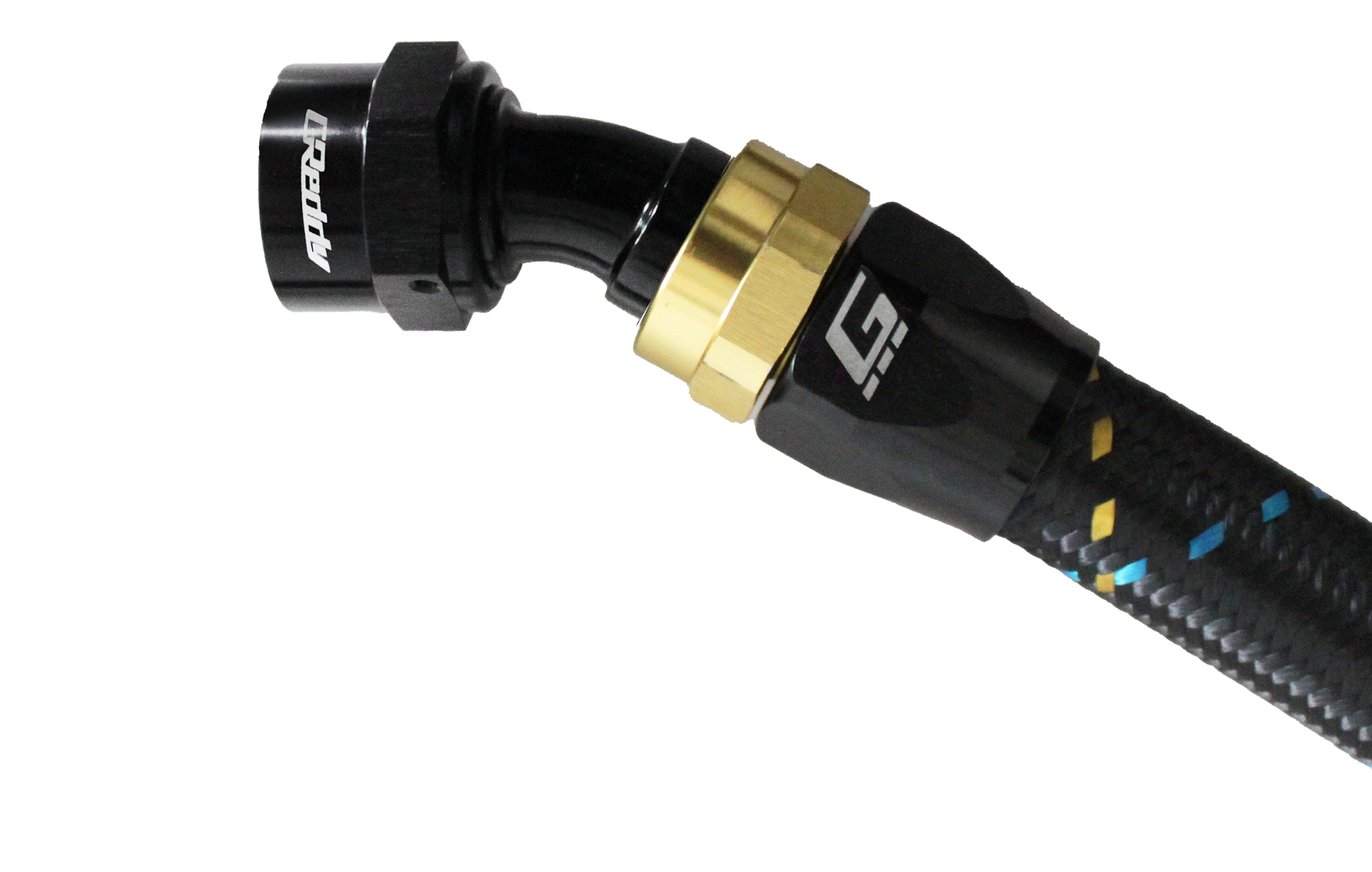 GREDDY 30 DEG. AN HOSE END(s) - BLACK/GOLD - (12800430 12800630 12800830 12801030 12801230 12801630)