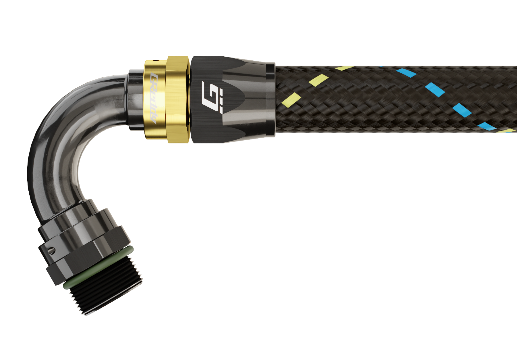 GReddy -06 ORB male Swivel Hose End(s) - Black / Gold anodized