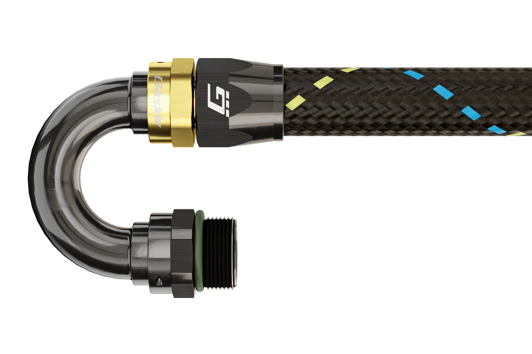 GReddy -06 ORB male Swivel Hose End(s) - Black / Gold anodized