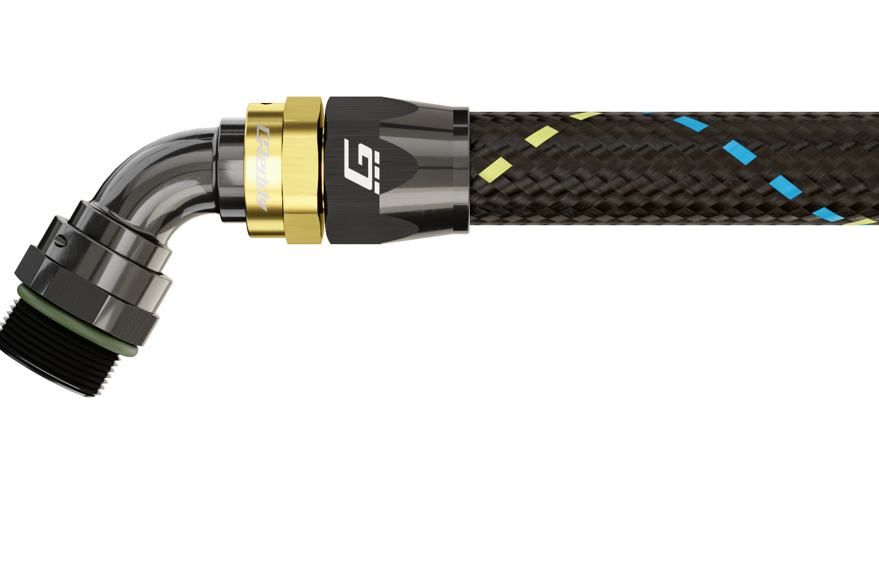 GREDDY ORB MALE 60 DEG. AN HOSE END(s) - BLACK/GOLD