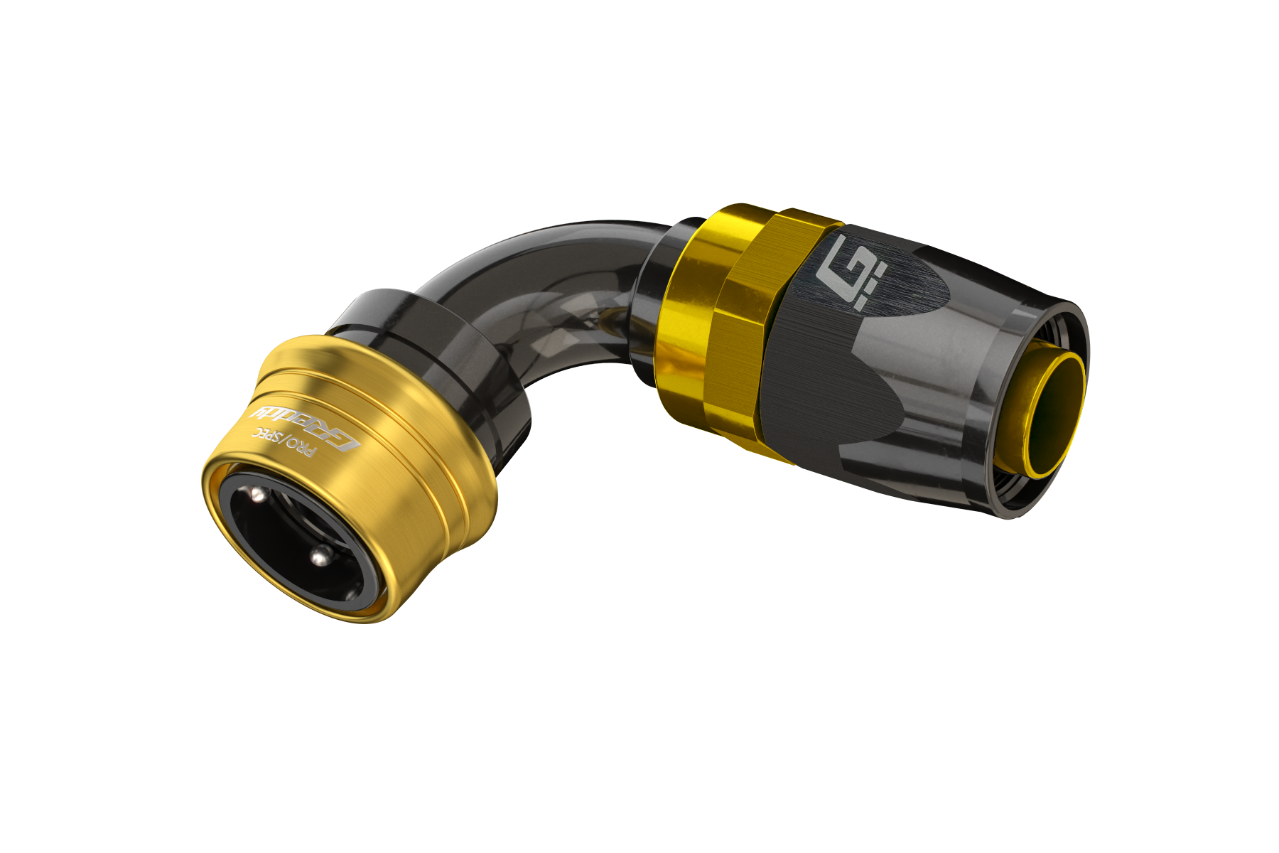 GREDDY PRO/SPEC 90 DEG. QUICK-RELEASE HOSE END(s) - BLACK/GOLD - (12860490 12860690 12860890 12861090 12861290 12861690 12862090)