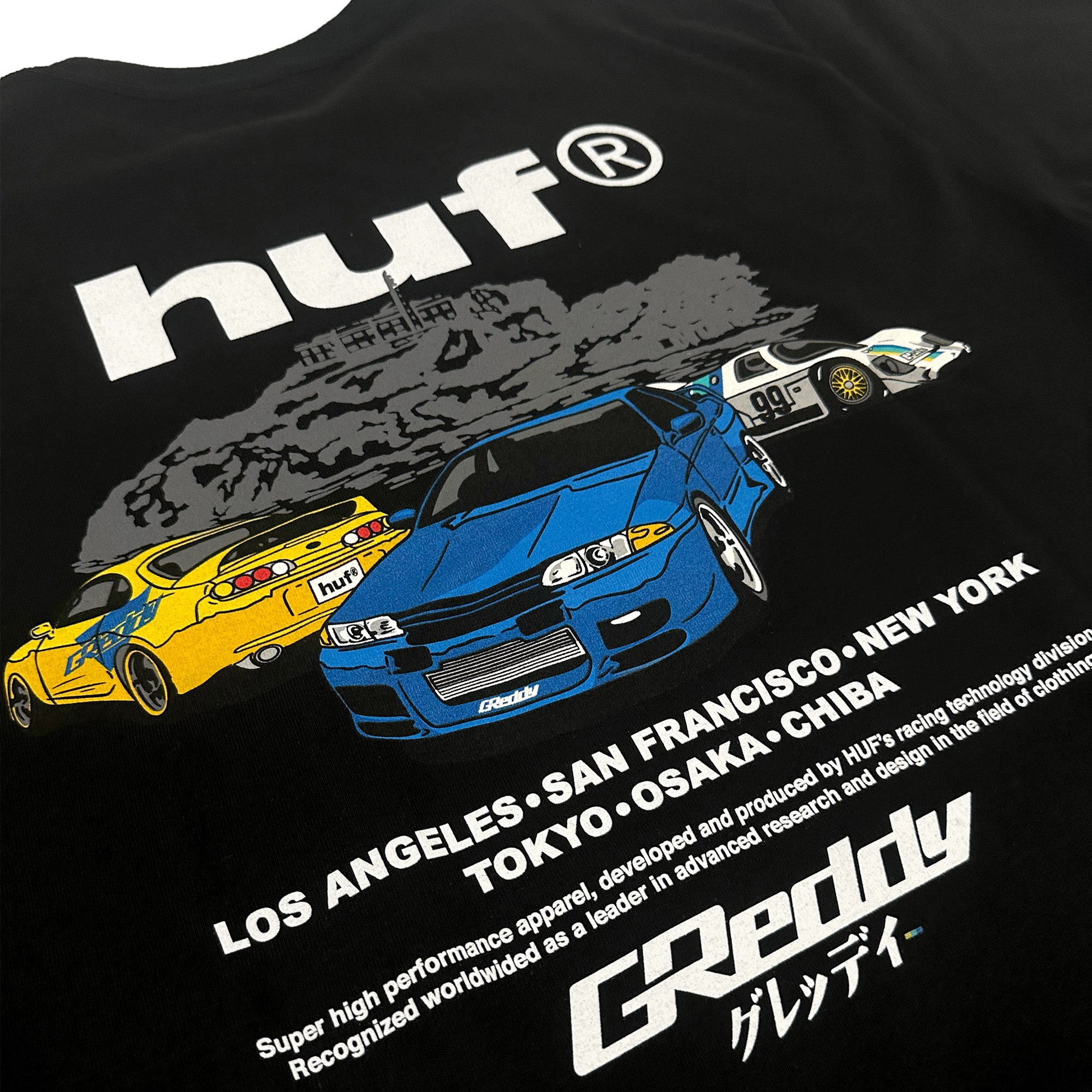 GReddy x HUF Cities Tee - Black