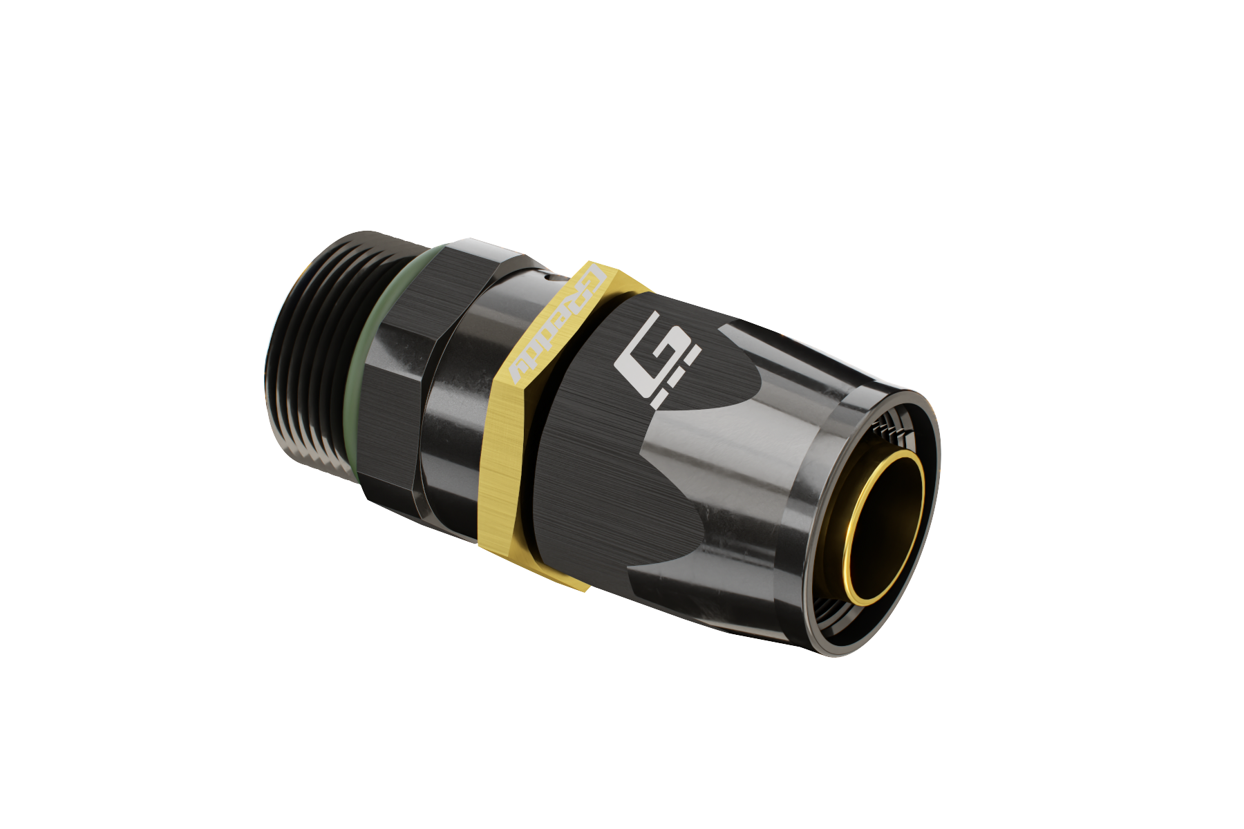 GREDDY ORB MALE STRAIGHT AN HOSE END(s) - BLACK/GOLD - (1210600 12810800 12811000 12811200)