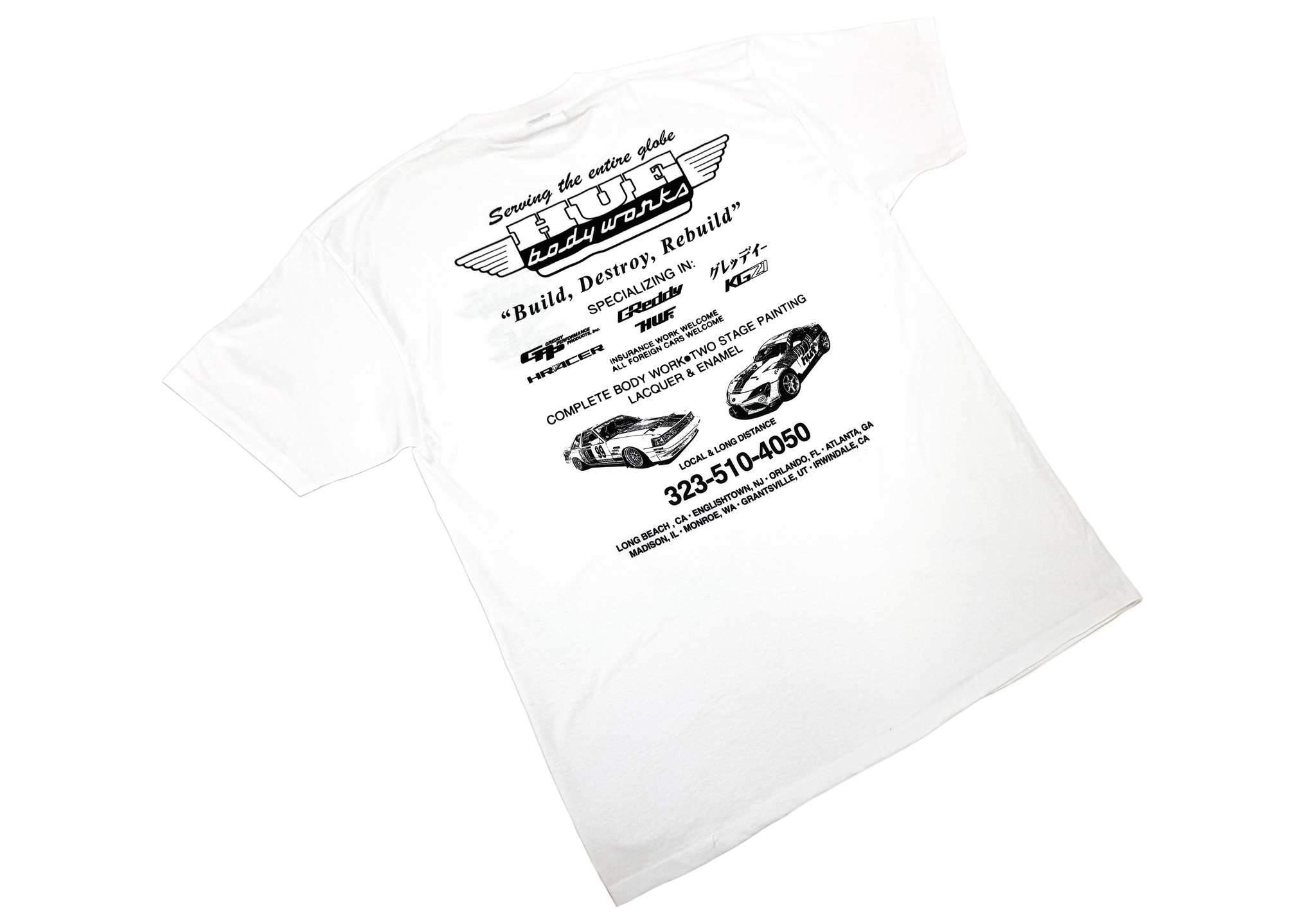 Heve ヘイヴ クラウディブルゾン＆ノベルティTシャツ HUFXGREDDYBODYWORKSS_STEEWHITE