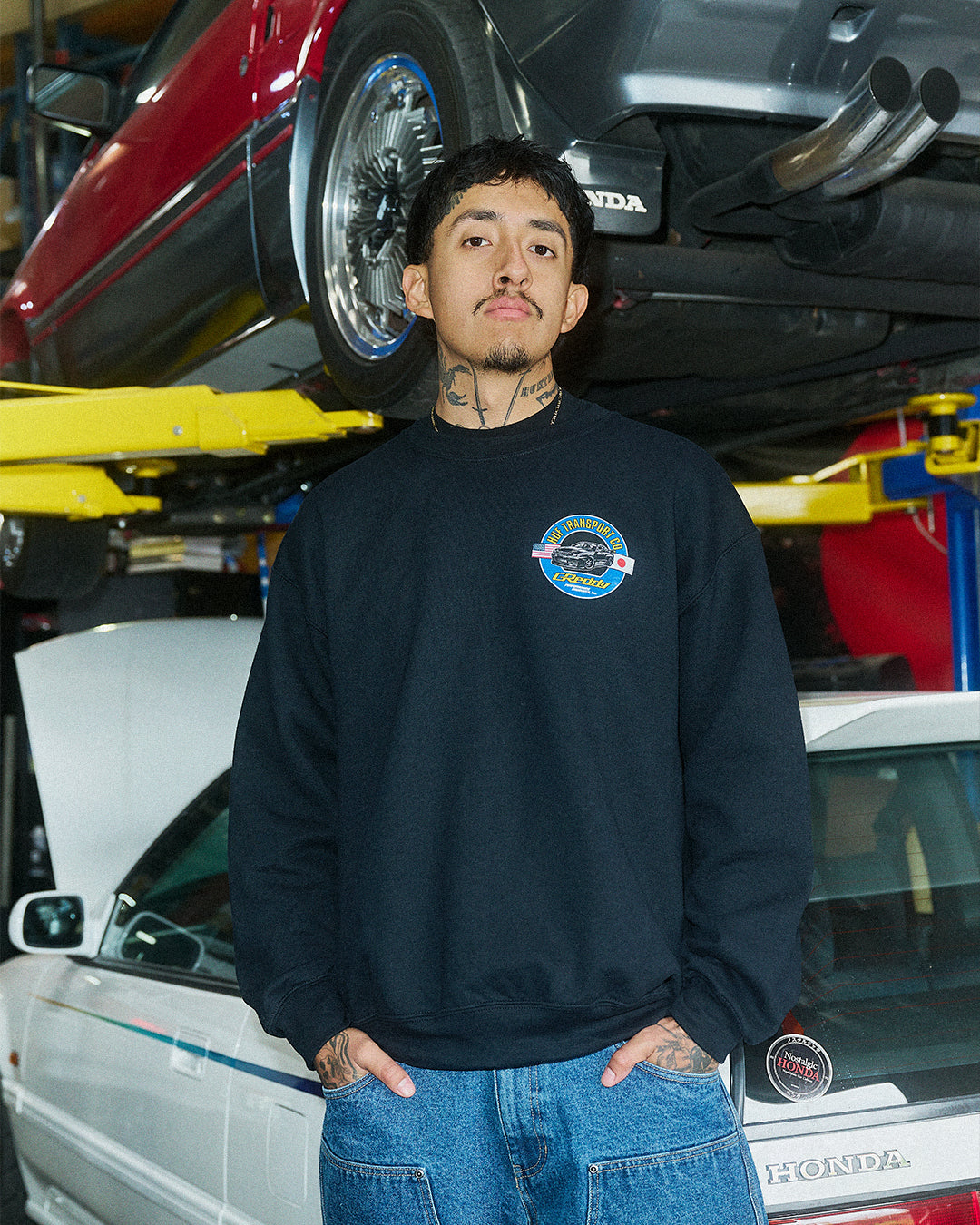 HUF x GReddy Transport Crewneck - Black