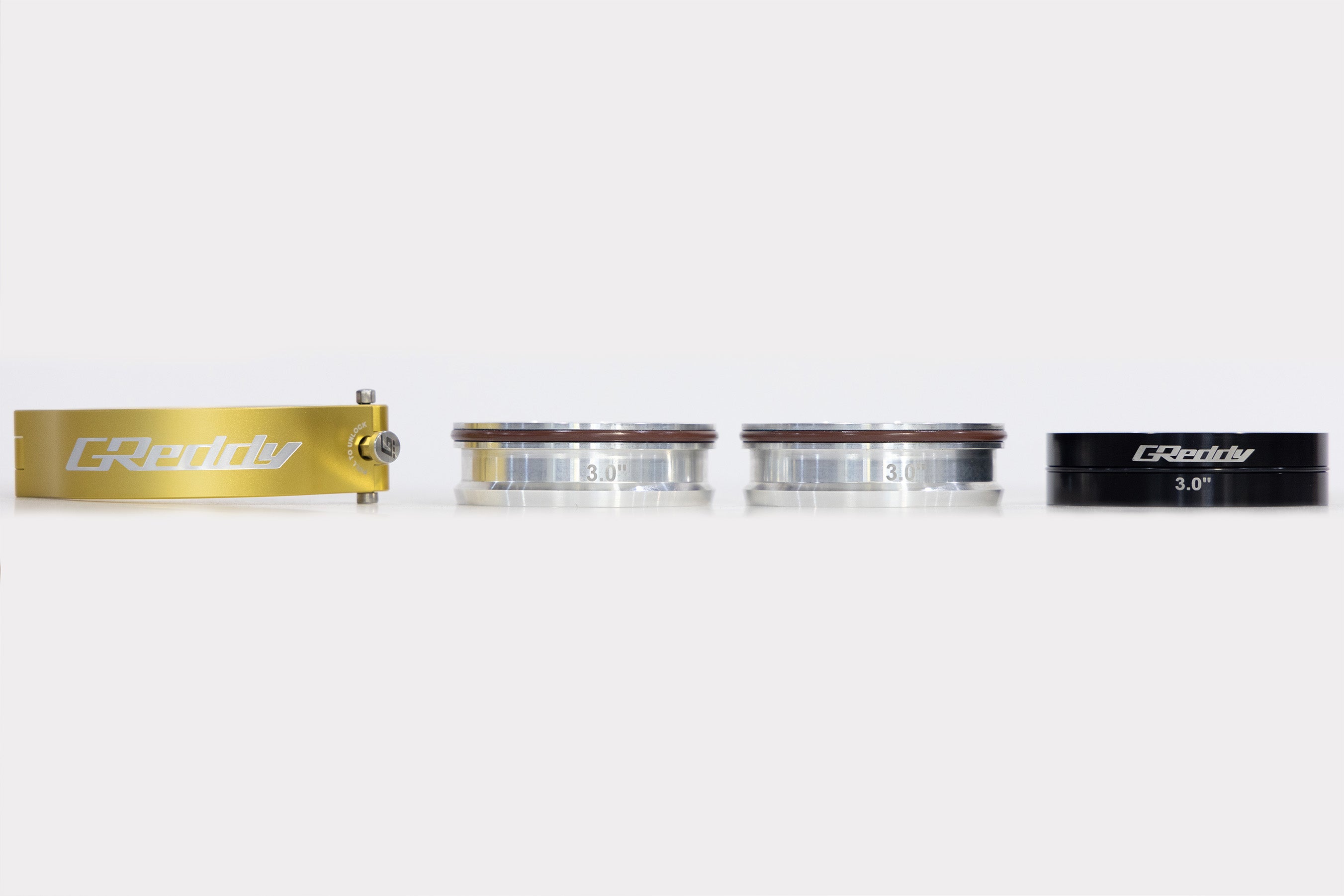 GREDDY 3.0" BOOST TUBE CLAMP WITH WELD-ON RINGS (GOLD) - (22420300)