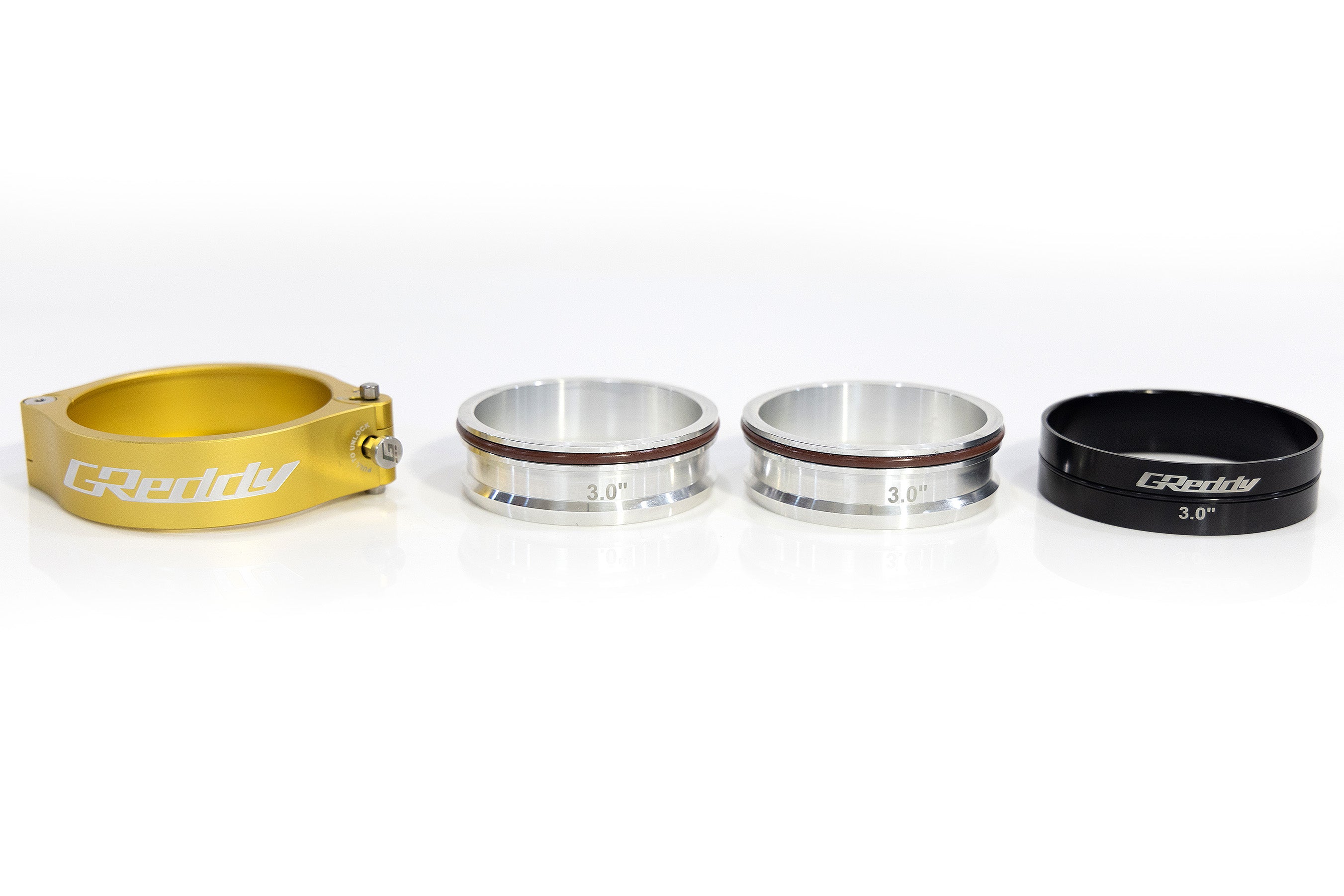 GREDDY 3.0" BOOST TUBE CLAMP WITH WELD-ON RINGS (GOLD) - (22420300)