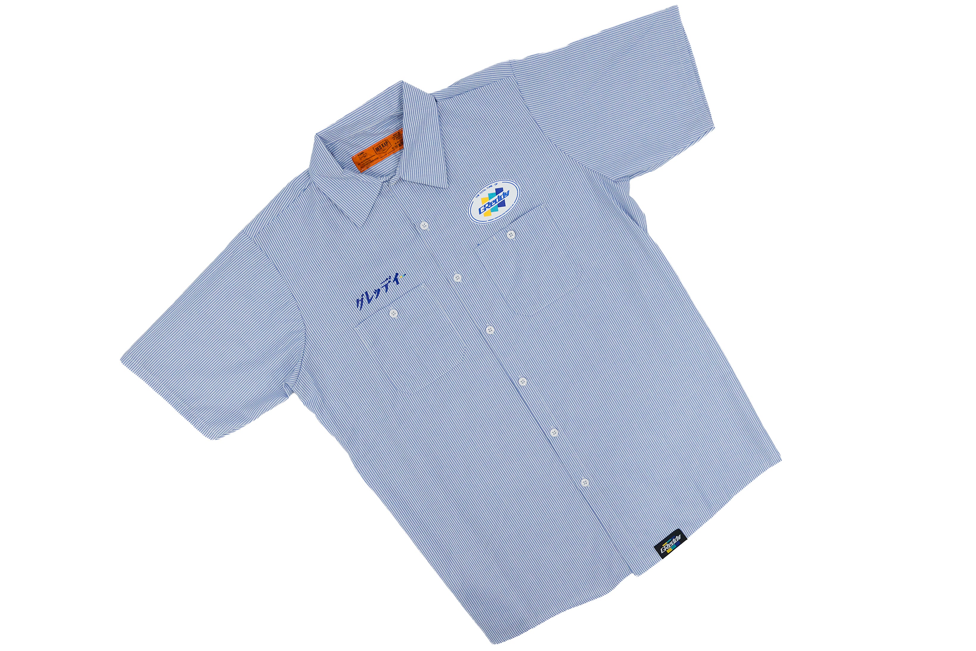 GReddy Mechanic's Button-up Work Shirt(s) V3 - Blue/White Stripe