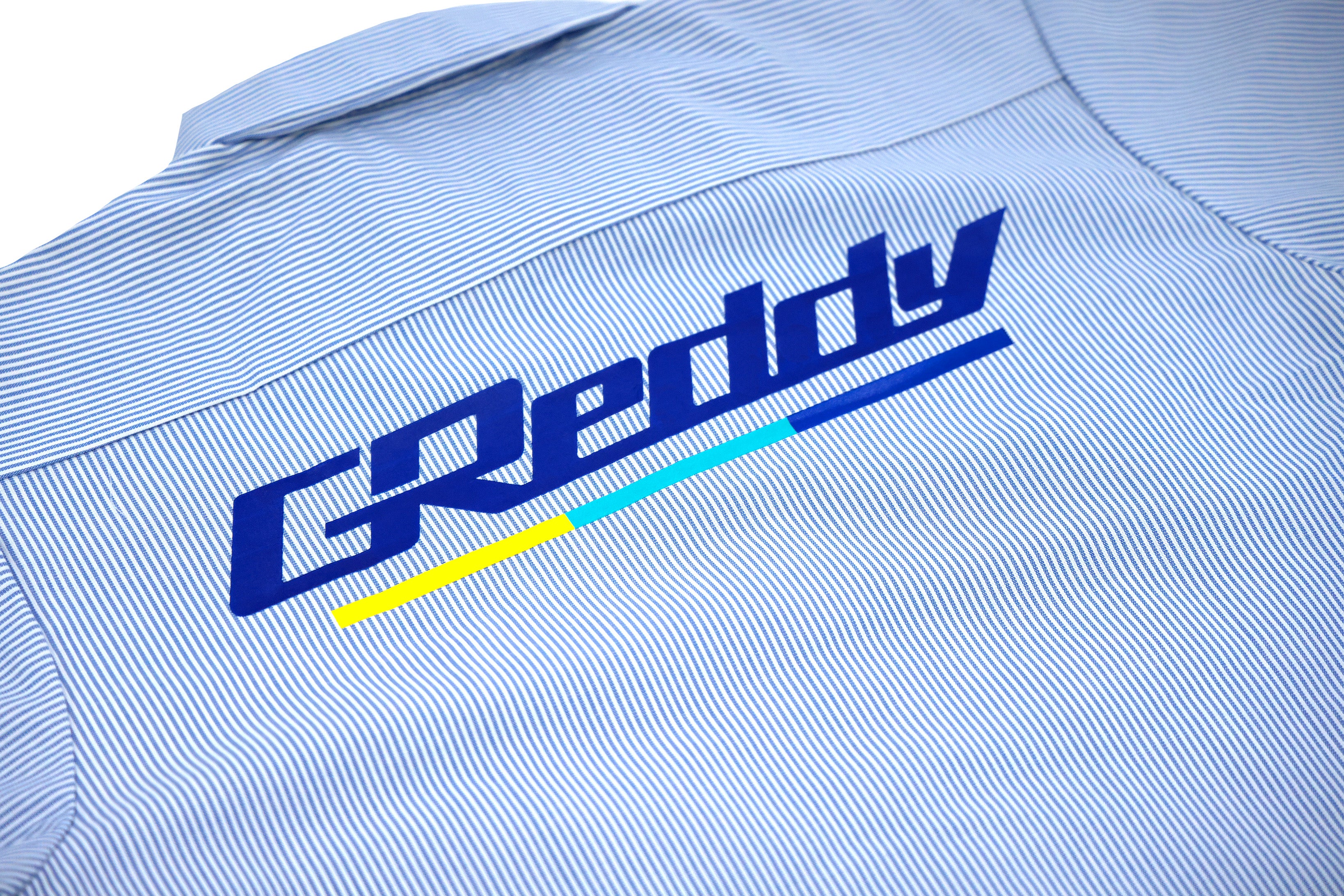 GReddy Mechanic's Button-up Work Shirt(s) V3 - Blue/White Stripe