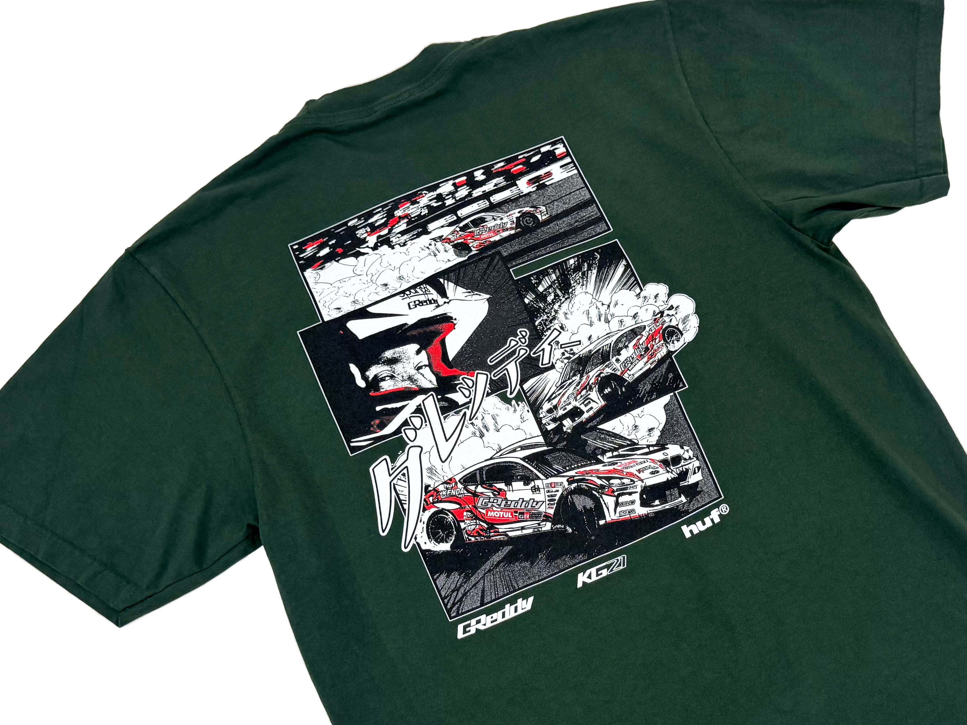 GReddy X HUF Reveal KG21 Tee(s) - Moss Green
