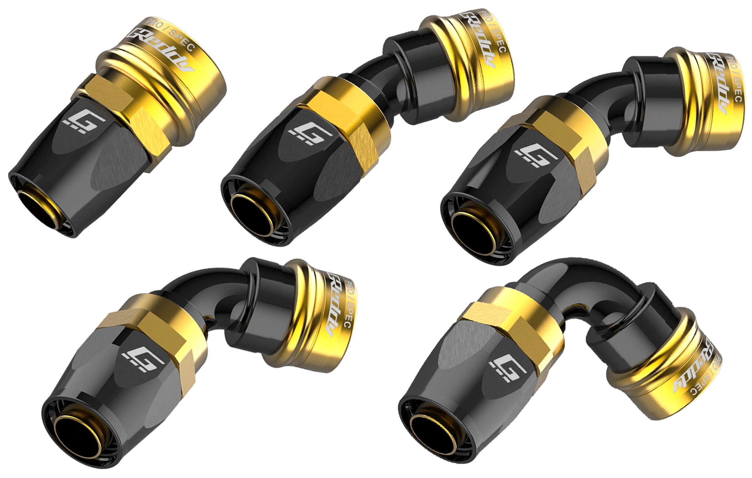 GReddy PRO/SPEC -20 Quick-Release Swivel Hose End(s) - Black / Gold anodized
