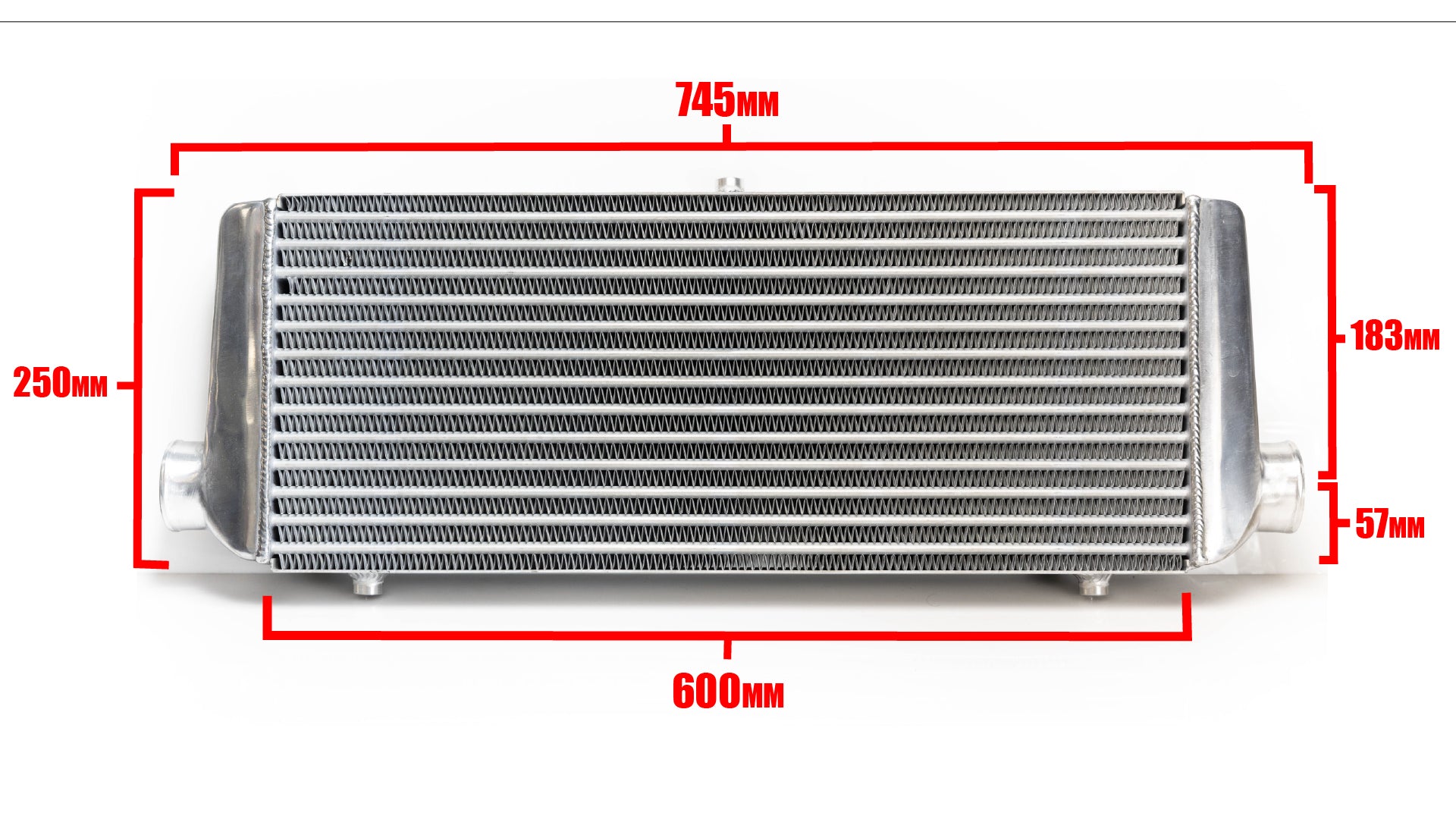 UNIVERSAL INTERCOOLER SPEC TYPE-28, BOTTOM 60mm INLET/OUTLET - (12001416)