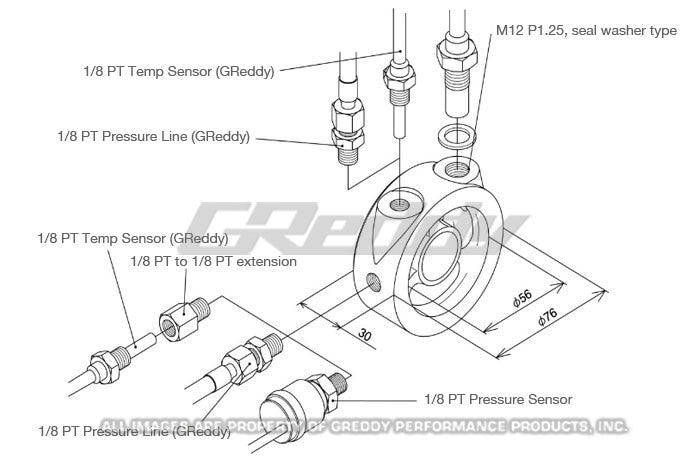 UNIVERSAL OIL FILTER BLOCK SENSOR ADAPTER (OIL PRESS./TEMP.) - (12002801)