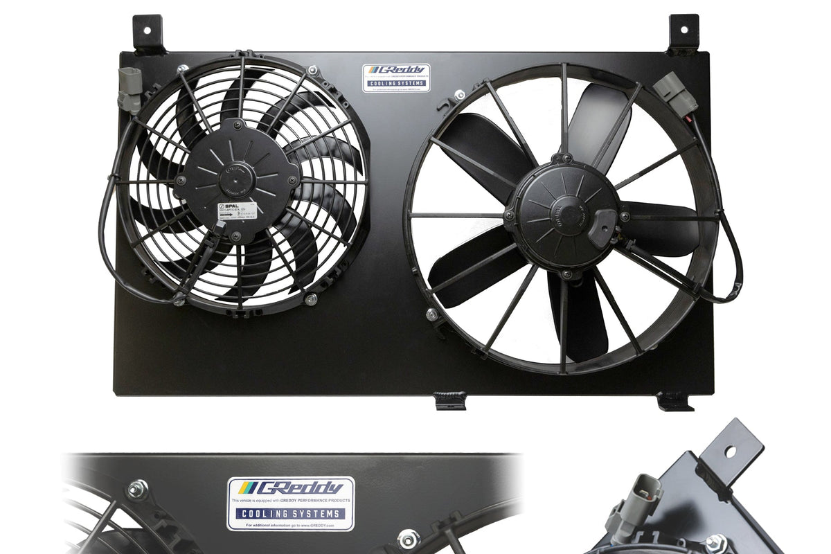 HONDA S2000 DUAL FAN SHROUD W/ DUAL SPAL FANS BLACK (12053203)