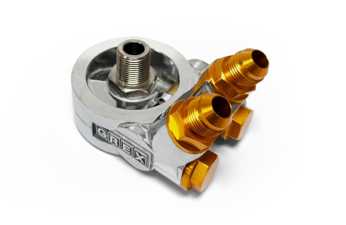 8AN TYPE-E OIL COOLER BLOCK, ENG: 3/4-16UNF, FILTER: 3/4-16UNF - (1240