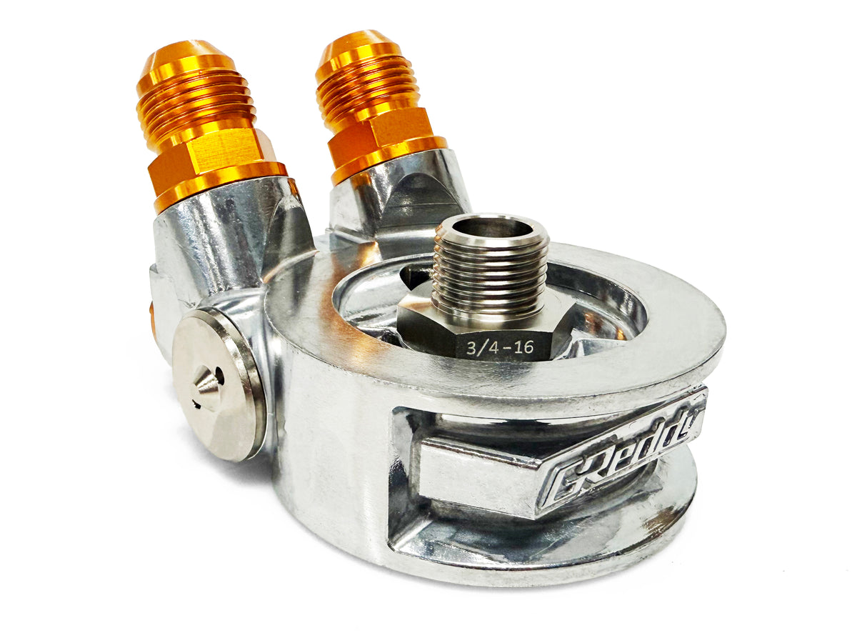 OIL COOLER STD BLOCK, ENG: 3/4-16UNF, FILTER: 3/4-16UNF, 10AN - (12401