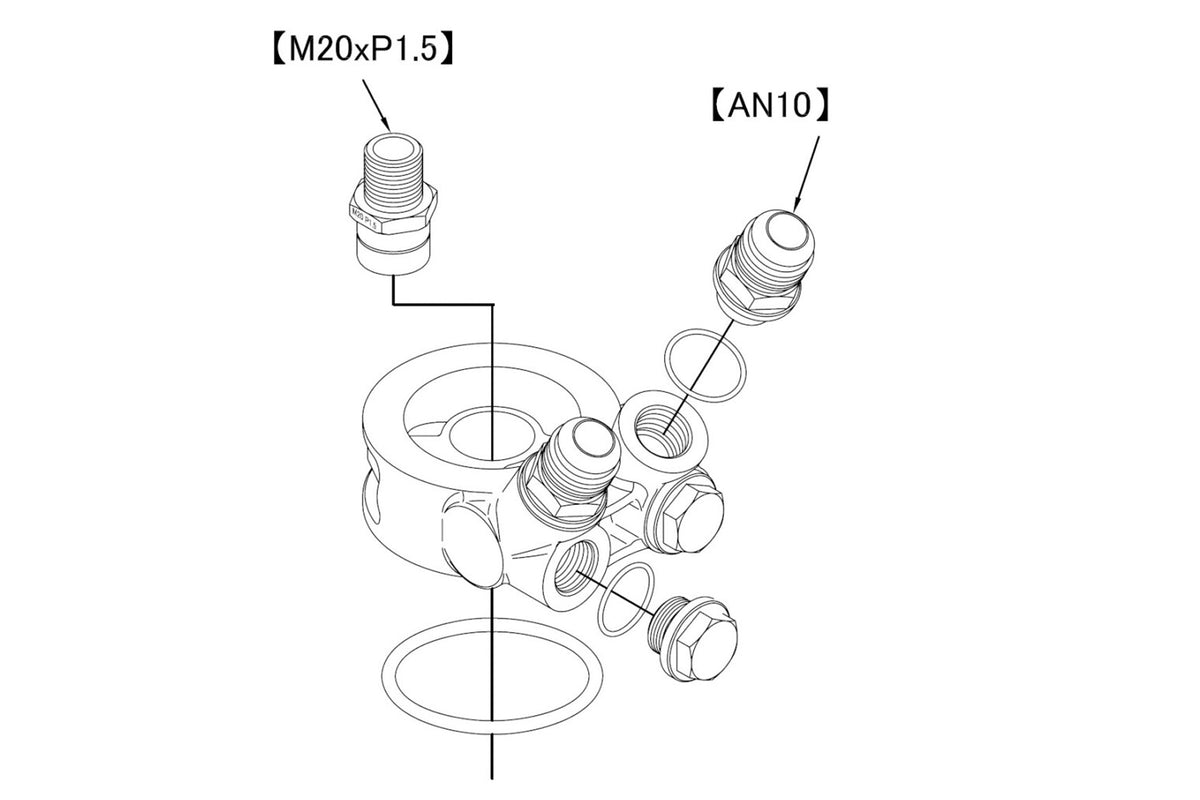 Revised GReddy Std. Oil Cooler Block Adapter - Universal
