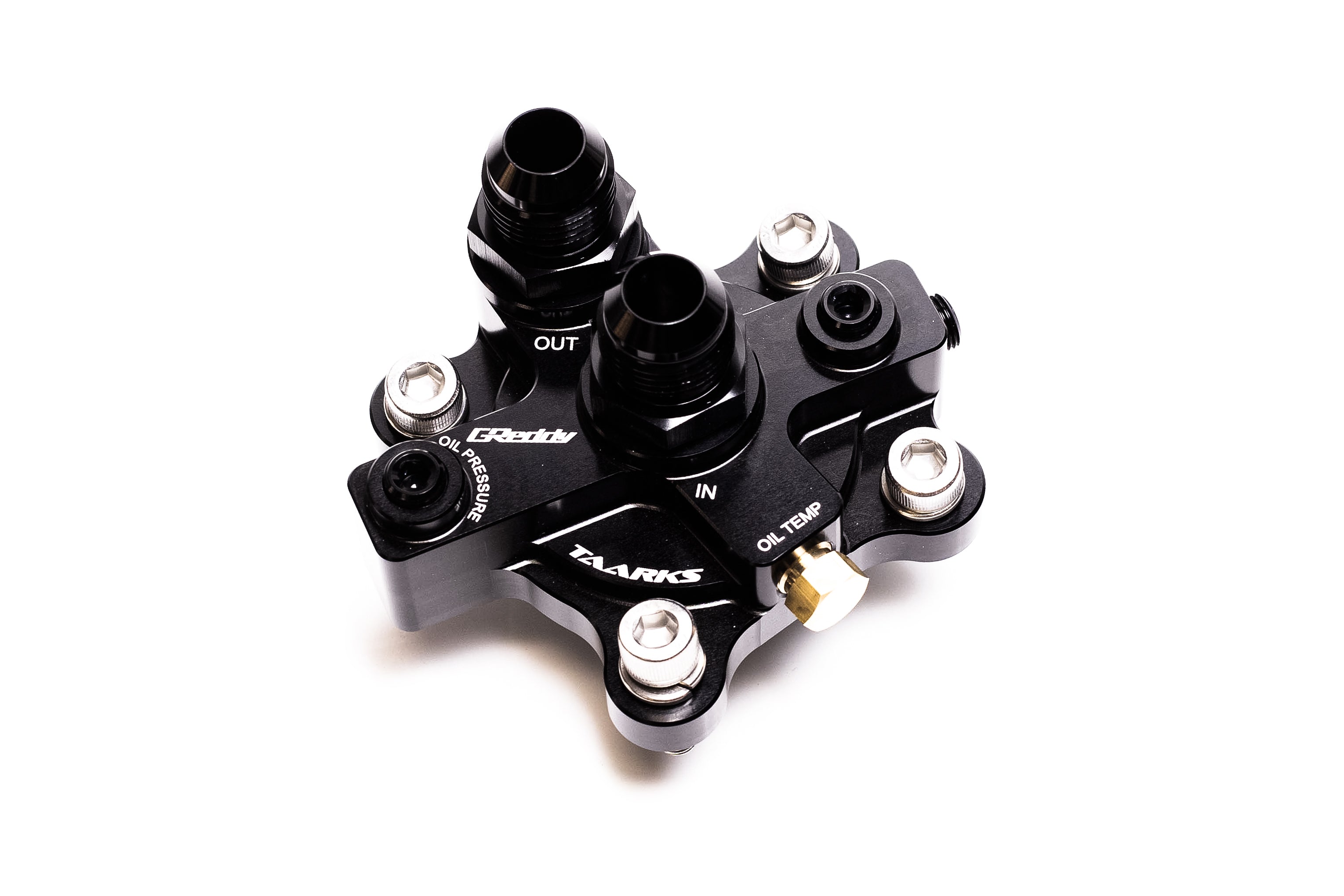 GReddy x Taarks RB26 Specific Oil Cooler Filter Block Adapter, Remote Filter - Back In-Stock!