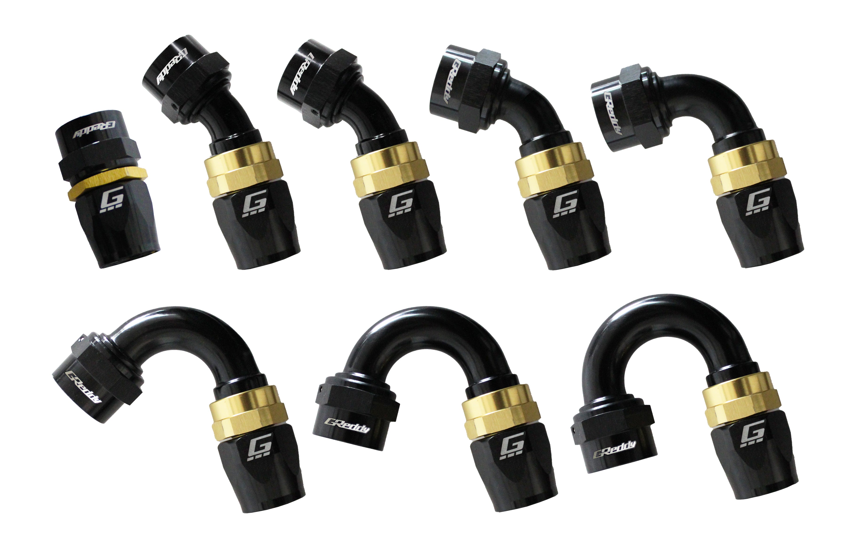 GReddy -10 AN Swivel Hose End(s) - Black / Gold anodized