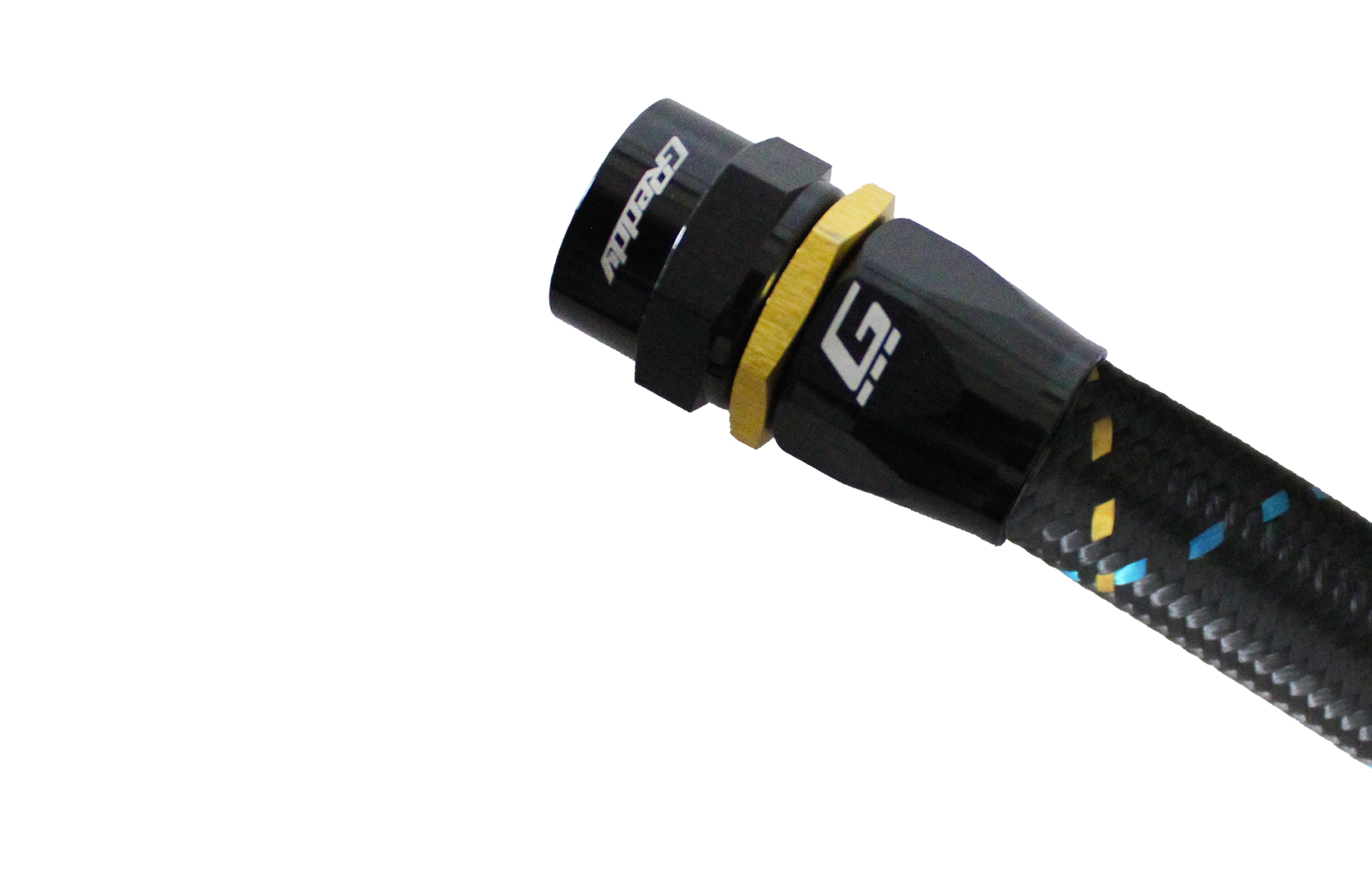 GReddy Straight AN Hose End(s) - Black / Gold anodized - (12800400 12800600 12800800 12801000 12801200 12801600)