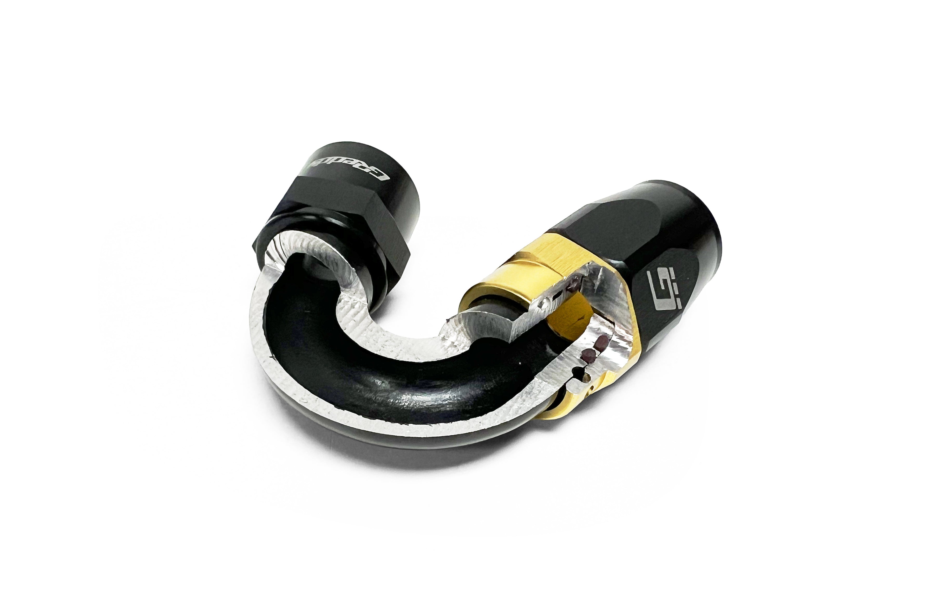 GReddy 120 DEG AN Swivel Hose End(s) - Black / Gold anodized - (12800412 12800612 12800812 12801012 12801212 12801612 )