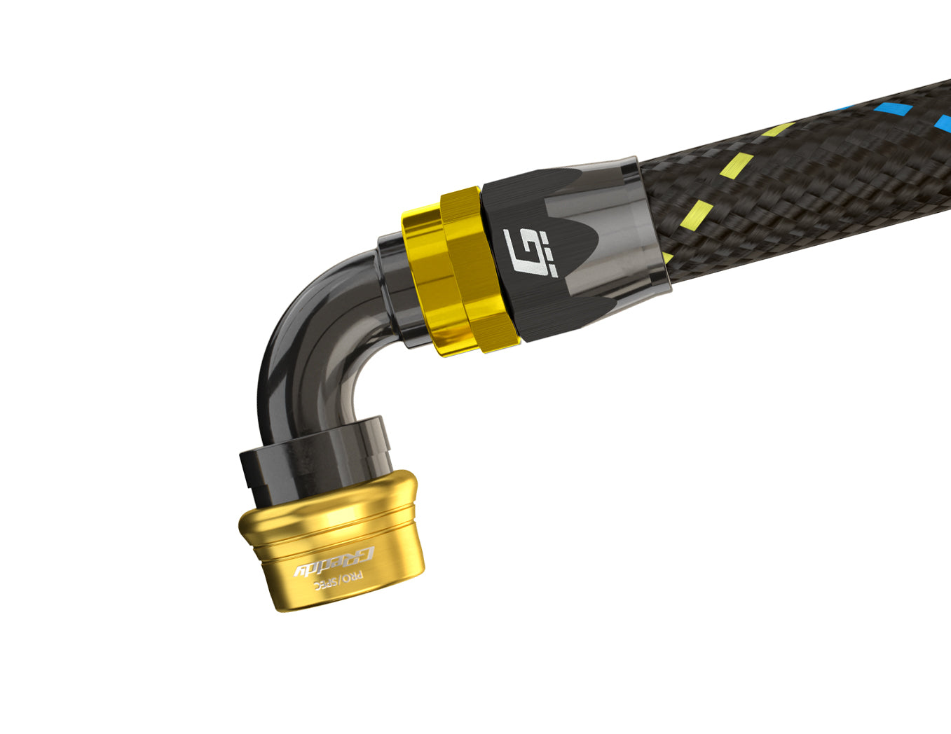 GREDDY PRO/SPEC 90 DEG. QUICK-RELEASE HOSE END(s) - BLACK/GOLD - (12860490 12860690 12860890 12861090 12861290 12861690 12862090)