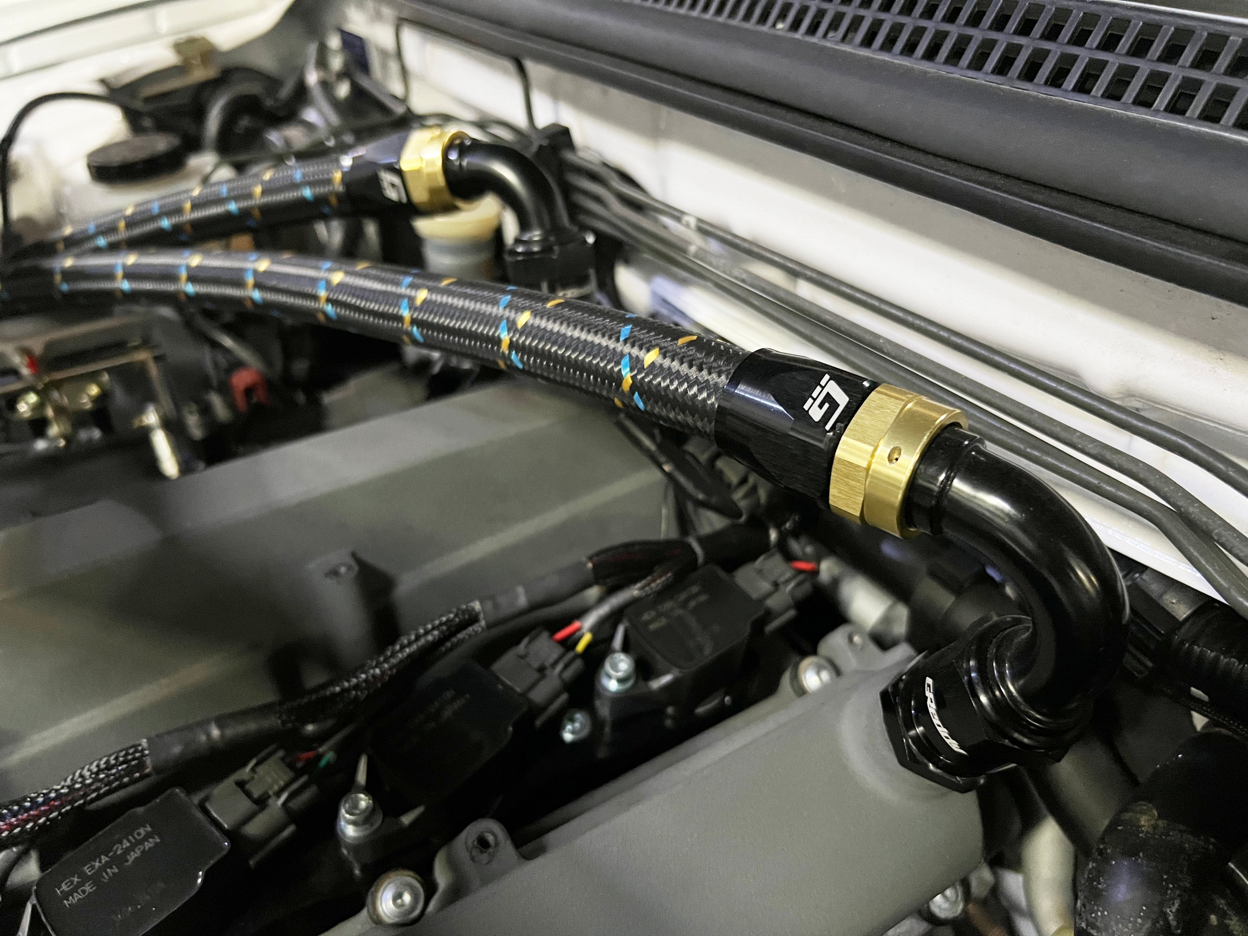 GREDDY 150 DEG. AN HOSE END(s) - BLACK/GOLD - (12800415 12800615 12800815 12801015 12801215 12801615)