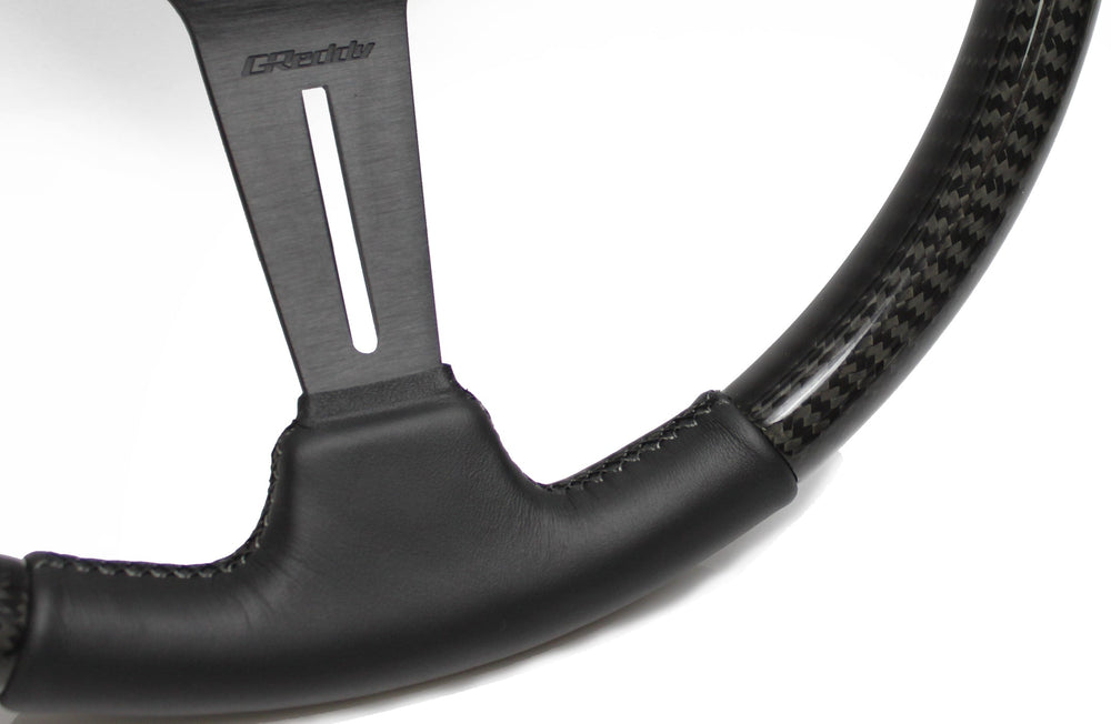 G Reddy Wheel GREDDY SPORT STEERING WHEEL - CARBON LEATHER MED DISH - (16600007)