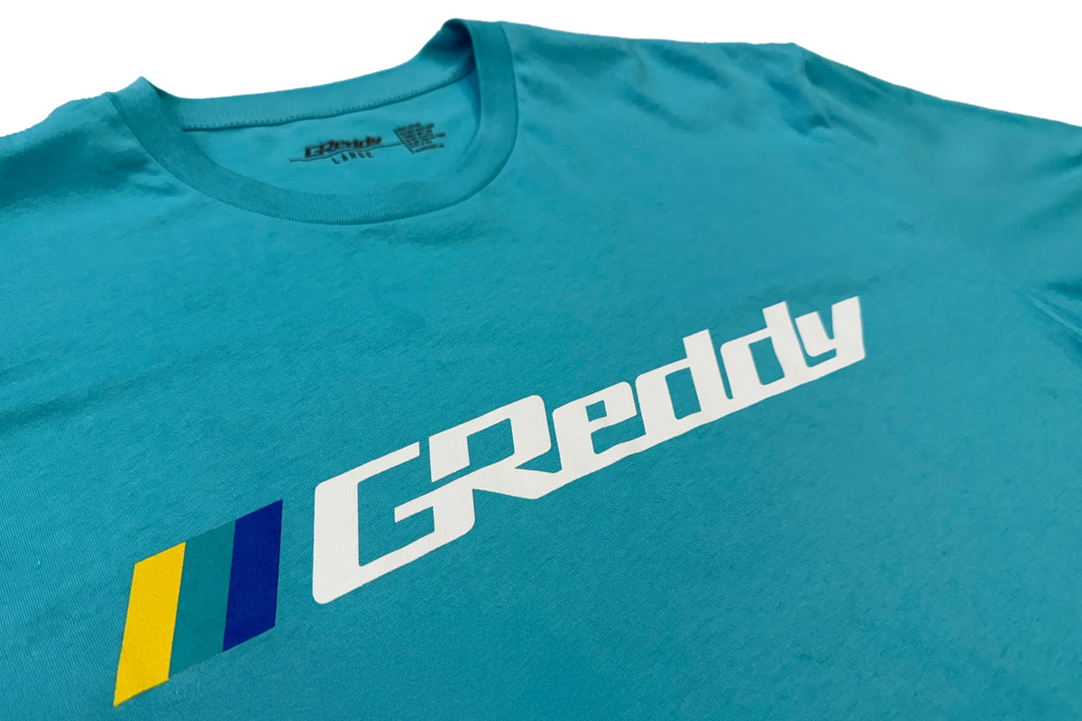 G Reddy Blue Vector GReddy OG Logo Tee (with 3 stripes) - Tahiti Blue