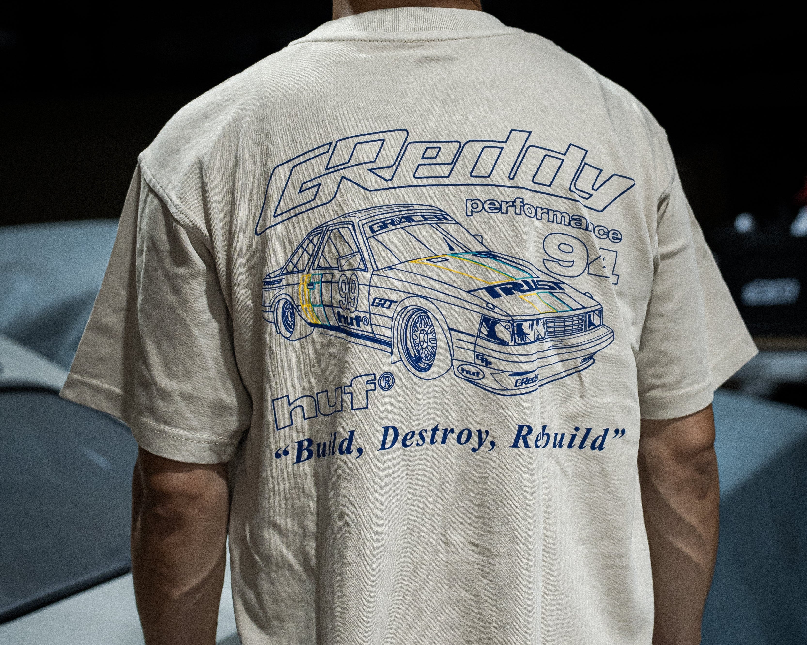 GReddy x HUF Retro Mod  Boxy Tee - Pigment French Oak