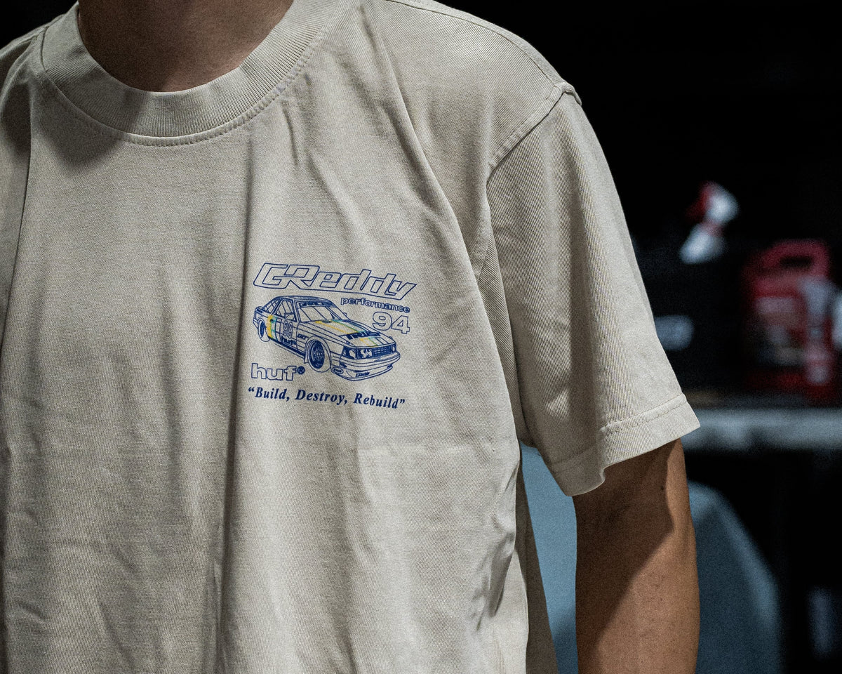 GReddy x HUF Retro Mod  Boxy Tee - Pigment French Oak