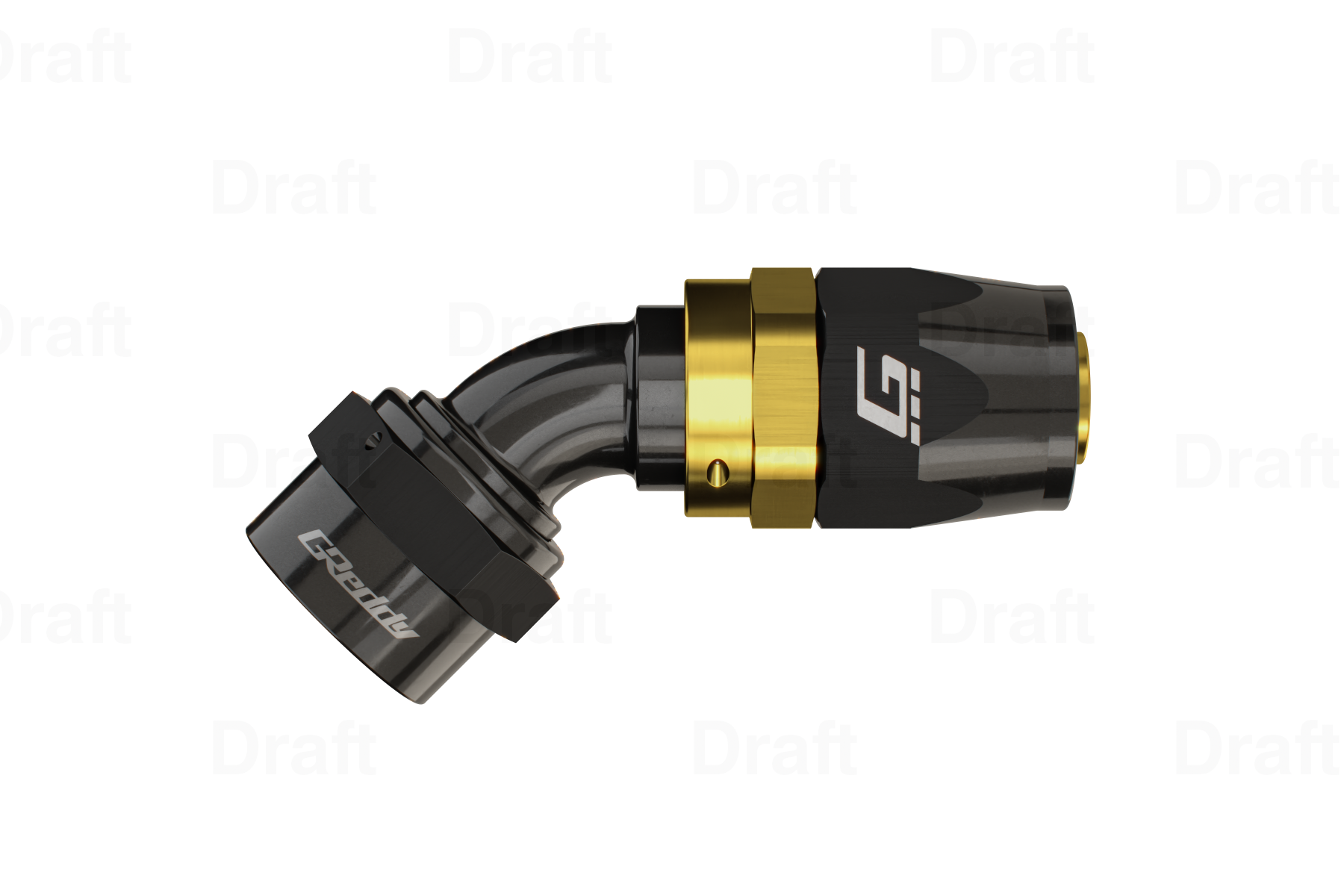 GReddy 45 DEG AN Swivel Hose End(s) - Black / Gold anodized - (12800445 12800645 12800845 12801045 12801245 12801645)