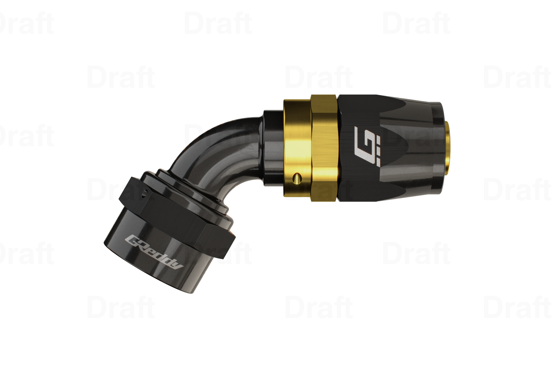 GReddy 60 DEG AN Swivel Hose End(s) - Black / Gold anodized - (12800460 12800660 12800860 12801060 12801260 12801660)