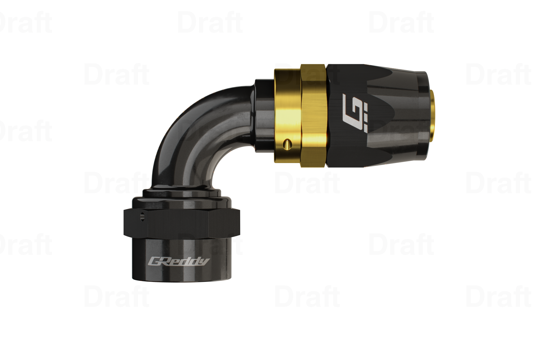 GReddy 90 DEG AN Swivel Hose End(s) - Black / Gold anodized - (12800490 12800690 12800890 12801090 12801290 12801690)