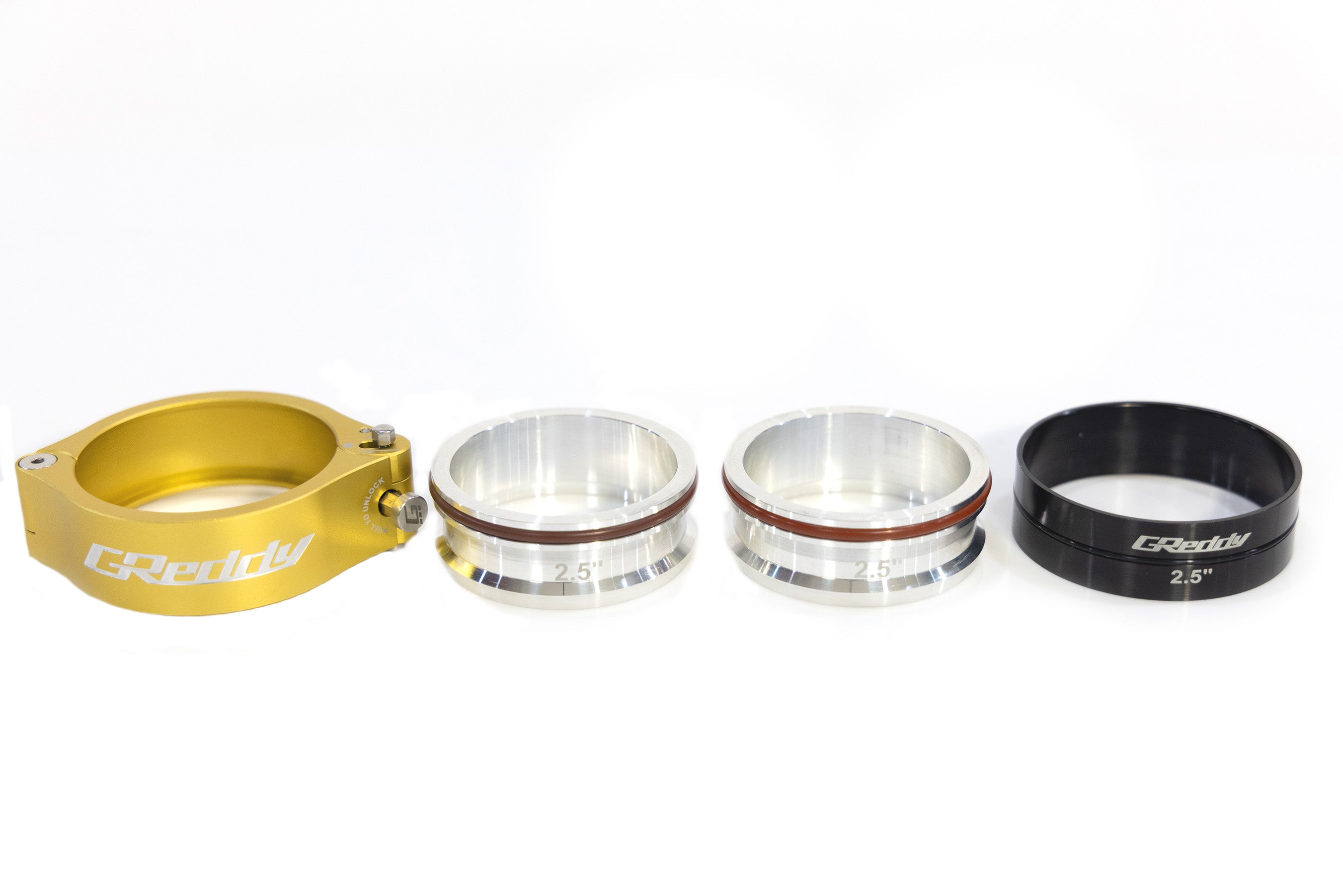 GREDDY 2.5" BOOST TUBE CLAMP WITH WELD-ON RINGS (GOLD) - (22420250)