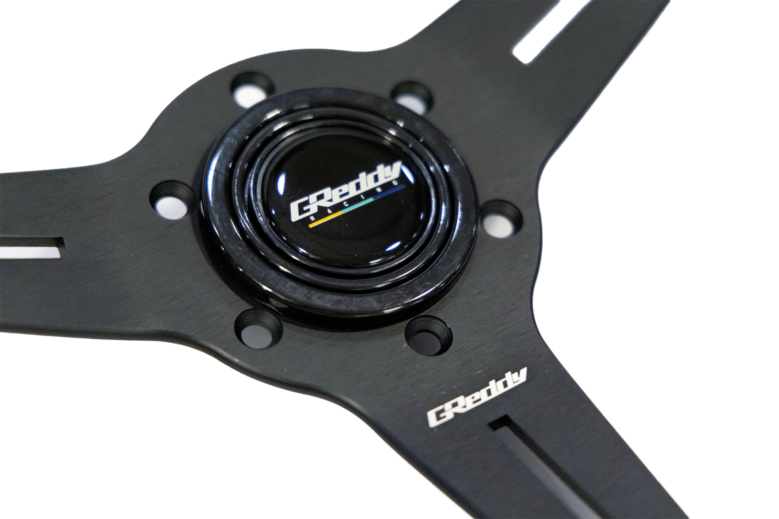 GReddy 3 Color Stitch Steering Wheel - Leather