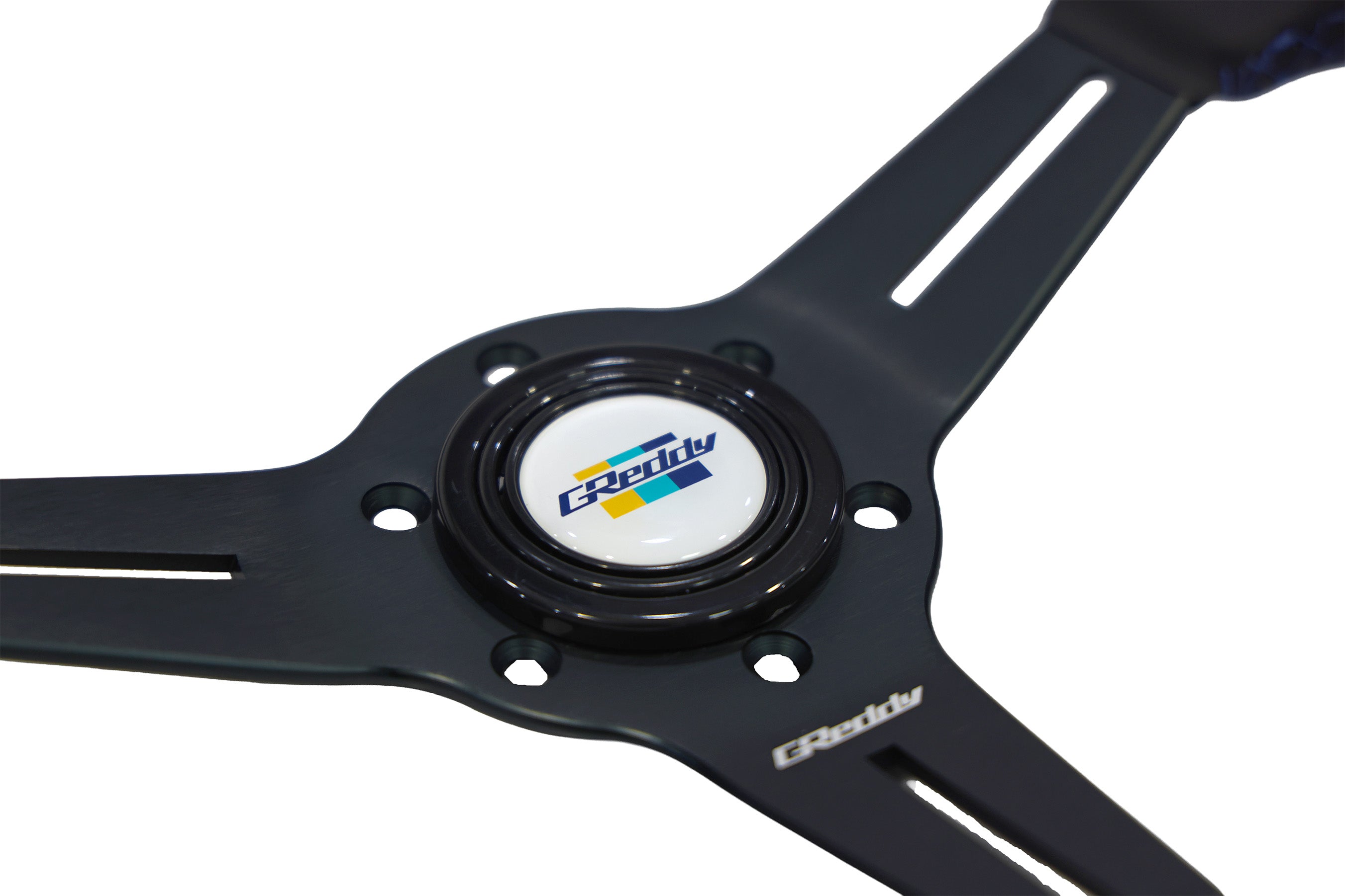 GReddy 3 Color Stitch Steering Wheel - Leather