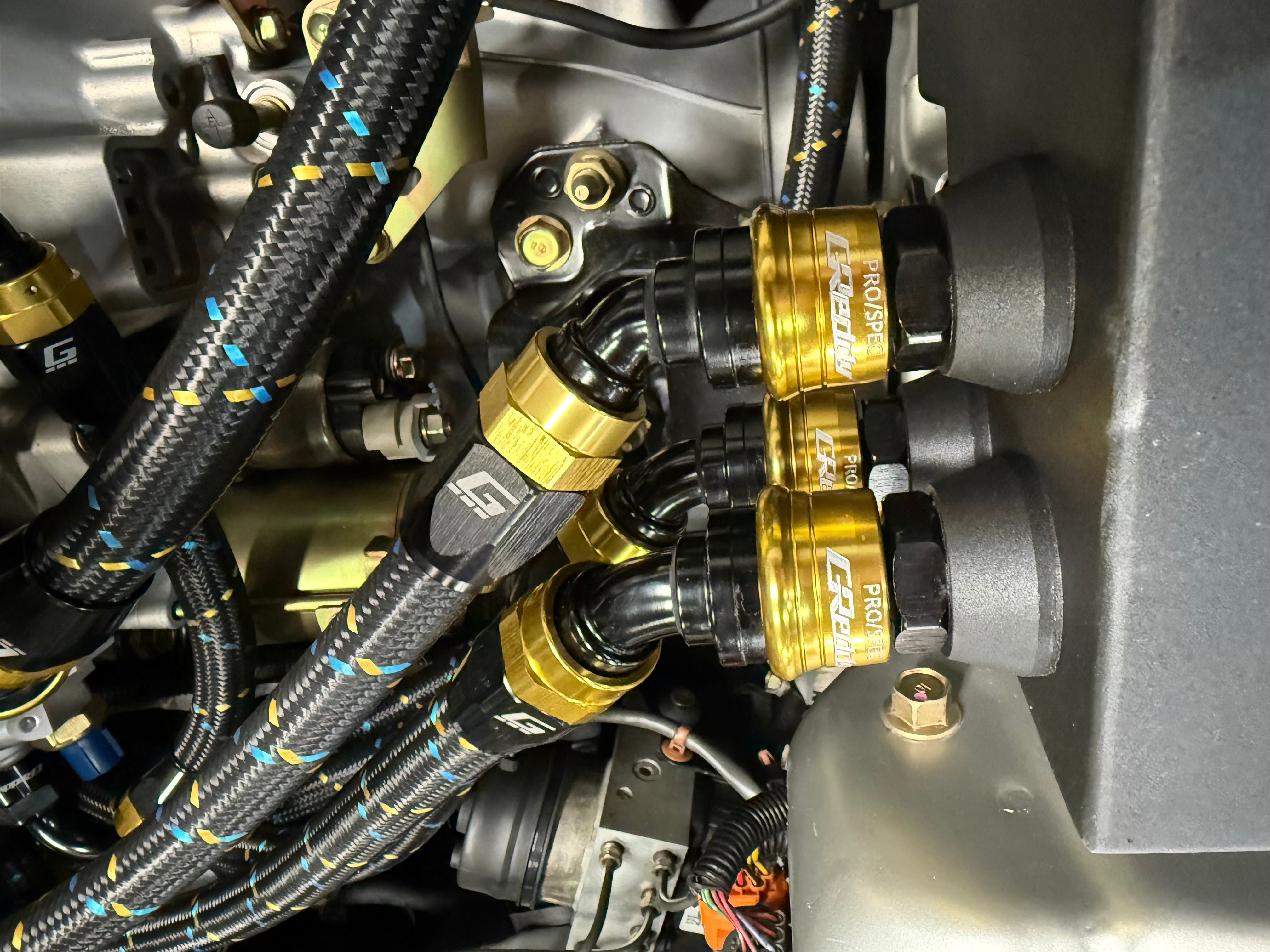 GREDDY PRO/SPEC 60 DEG. QUICK-RELEASE HOSE END(s) - BLACK/GOLD - (12860460 12860660 12860860 12861060 12861260 12861660 128602060)