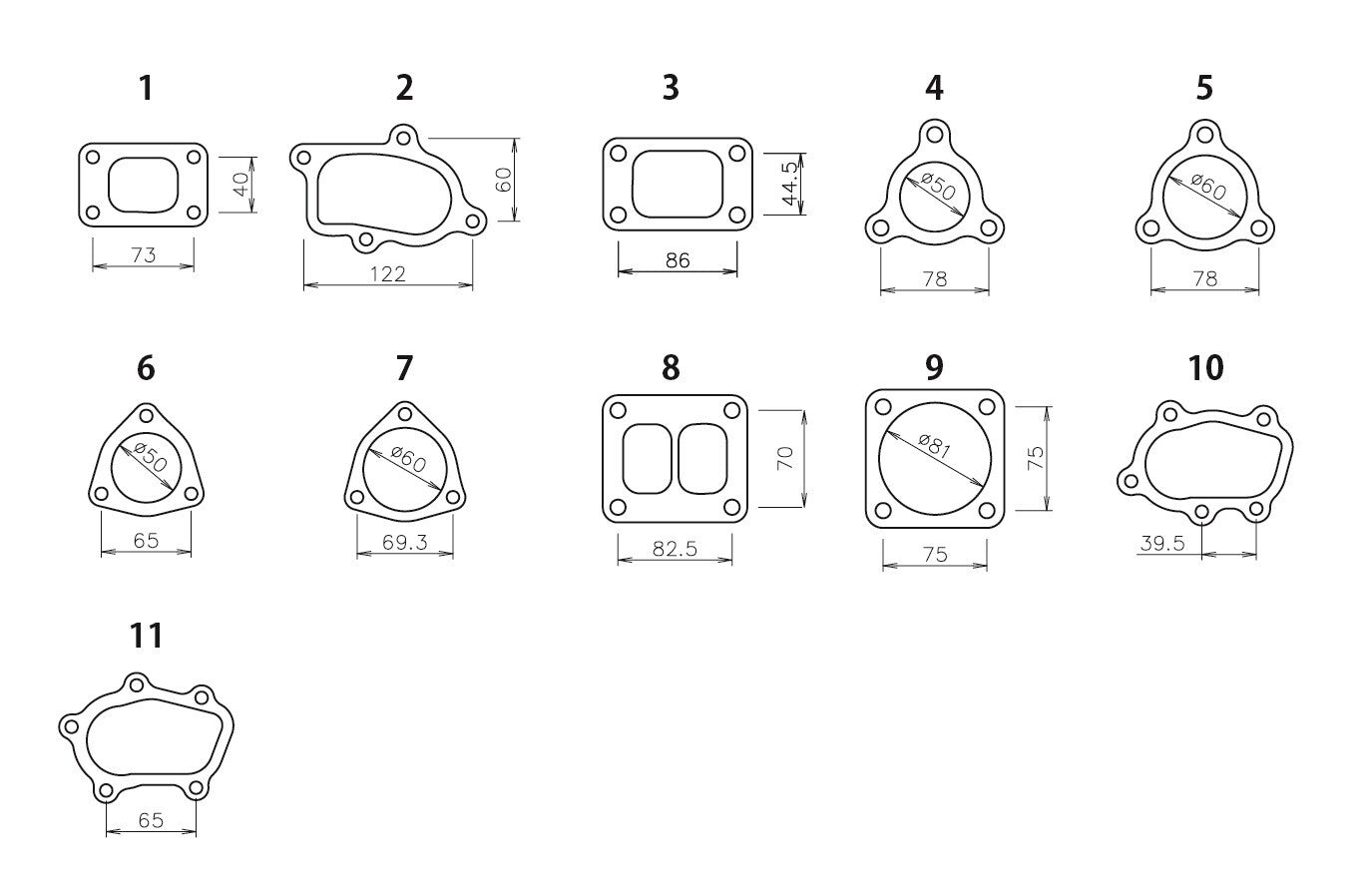 TURBINE FLANGE  TD06 WITH ACTUATOR  OUT - (11900041)