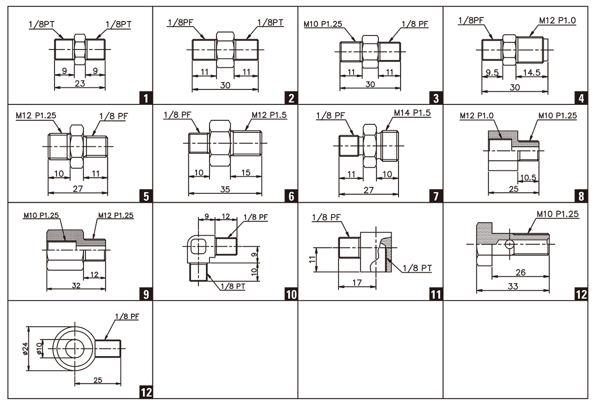 UNION NO.12  BANJO BOLT M10-P1.25    - (11900590)